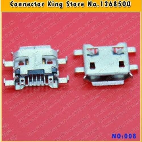 100PCS MICRO USB/charging port for mobile phone/tablet 7PIN/Flat port/DIP4/Sinking 0.72mm/for BlackBerry/Zte/Huawei,MC-008