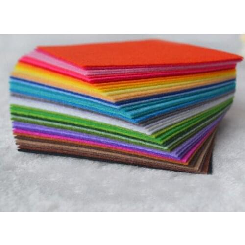 40 Pcs\lot 30x30 cm Polyester Felt Fabric Cloth DIY Handmade Sewing Home Decor Material Thickness 1mm 40 Mix Color 11.8x11.8inch