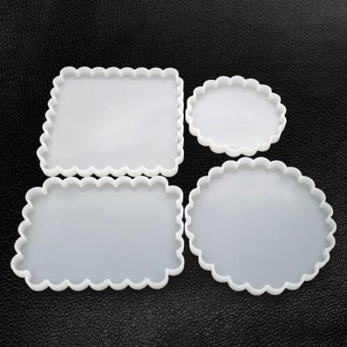 Big Square Round Rectangle Coaster Clear Silicone Mold for Epoxy Resin DIY Craft Ceramic Mold Jewelry Coaster Resin Mould