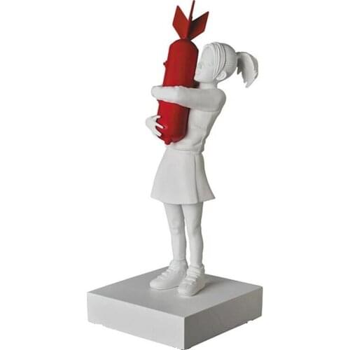 BOMB HUGGER SCULPTURE GIRL STATUE STREET ARTIST FIGURE STREET ART HOME DECORATION
