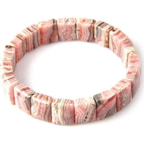Natural Rhodochrosite Natural Stone Bracelet 10x12mm Custom Cut