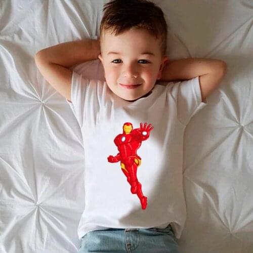 Disney Cute Print Spiderman Boys and Girls Hulk T-Shirt Baby Round Neck Casual Loose Beautiful T-shirt