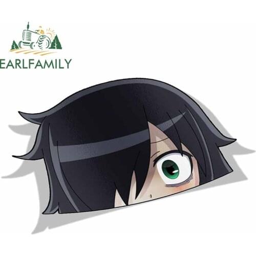 EARLFAMILY 13cm x 8.1cm for Tomoko Kuroki Watamote Peek Anime Big Head Vinyl Car Sticker JDM Window Trunk Decal
