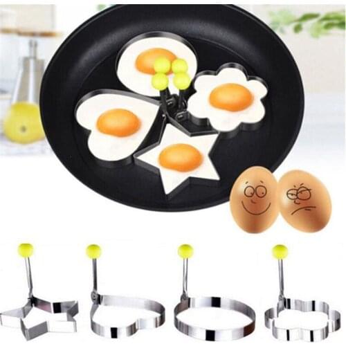 Stainless steel form for frying eggs tools Flower, Heart, Circle, Sta omelette mould device egg/pancake ring egg shaped kitchen