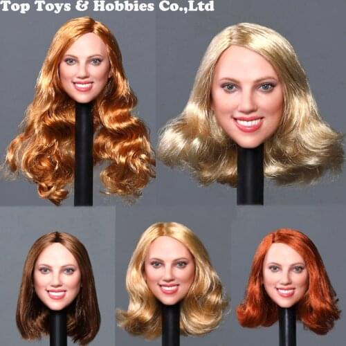 GACTOYS GC033 1/6 Europe US Beauty Girl Charlize Theron Head Scarlett Johansson Smile Girl Head carving for 12 inches body
