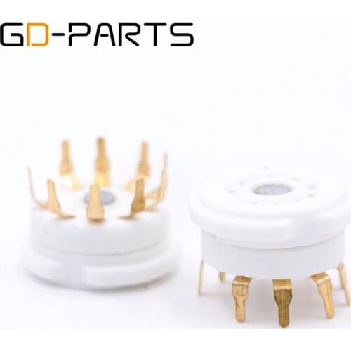 GD-PARTS 9pin Tube Socket Valve Base For 12AX7 6DJ8 5670 ECC83 12AU7 6922 EL84 Gold Plated PCB Mount Hifi Vintage amplifier DIY