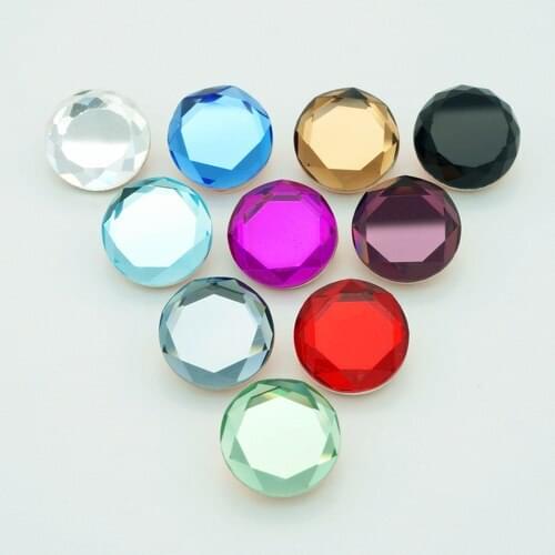 Hot 10Pcs Faceted glass18MM snaps buttons Beauty Reflective Bright fit DIY snaps bracelets Bangles necklaces wholesale NS1014