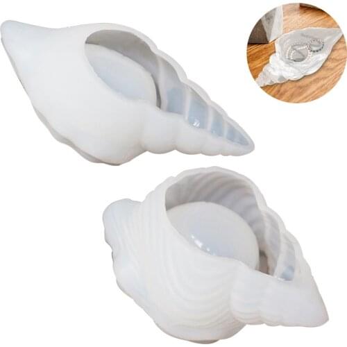 Art Silicone Conch Mold Conch Jewellery Bead Storage Mold Makp Up Egg Holder Stand Mould Craft Tool DIY Mirror Crystal Making