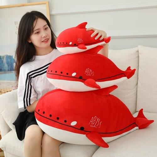 Simulation Killer Whale Plush Toys Stuffed Orcinus Orca Fish Doll Red Shark Cartoon Soft Sleep Pillow Kids Girls Baby Funny Gift