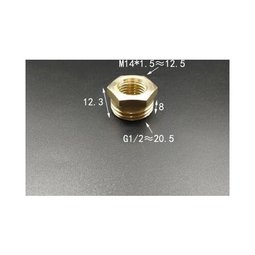 M14*1.5 BSP Female Thread x 1/2" BSP Male Thread Brass Reducer Bushing Reducing Coupler Connector Adapter Pipe Fitting For Water