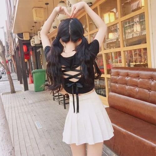 Cute & Sexy Womens Tight Short T Shirt Summer Short Sleeve Hollow-out Sweatshirt Girls 2019 Summer Sweet T-shirt Tops