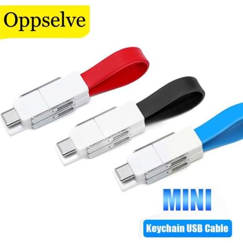 Multi-Function USB Cable Portable Magnetic Micro USB Type-C Data Charge Cable for Android Huawei P40 Xiaomi Key Rings Data Cord