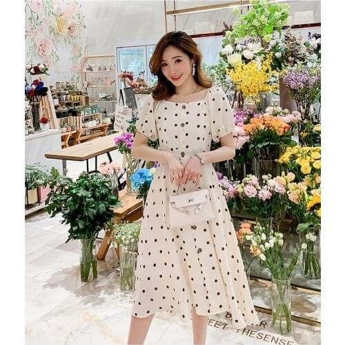 Fashion hipster maternity dress breastfeeding skirt summer dress new tide mother wave point loose thin pregnant women feeding dr