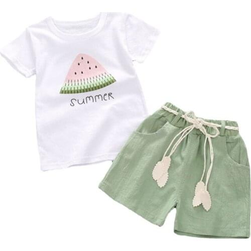 New Summer Baby Clothes Suit Girls Cute Cotton T-Shirt Shorts 2Pcs/Set Infant Casual Outfits Children Sportswear Kids Tracksuits