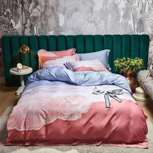 New home textile 4- piece set 60s digital printed long staple cotton bedding trend large edition series