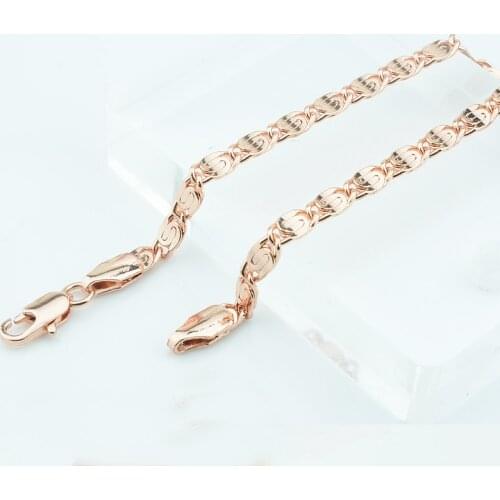 New Style 4.5mm Mens Womens Boys Rose Gold Color Link Snail Chain Bracelet Bangles Accessories Jewelry 18cm-23