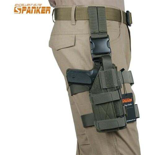 EXCELLENT ELITE SPANKER Universal Pistol Holster Set Adjustable Mini Legs Hanging Plate Suit Molle Module for Left/Right Leg