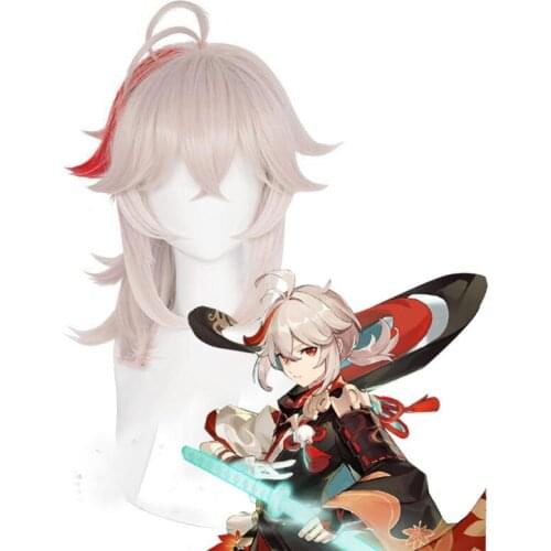 Genshin Impact Cos Wig Kaedehara Kazuha Highlight Tie Hair High Temperature Silk Any Face Shape Anime Game Role Playing Lady Wig