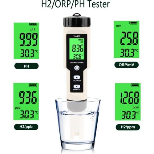 Portable Multifunctional 4 in 1 PH/ORP/H2/TEMP Meter Hydrogen Ion Concentration Tester PH Accuracy Digital Water Quality Tester