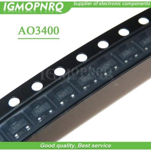 50pcs/lot AO3400A N-Channel 30V 5.7A (Ta) 1.4W (Ta) SMD mosfet transistor SOT-23 Surface Mount SOT-23-3L AO3400 In Stock