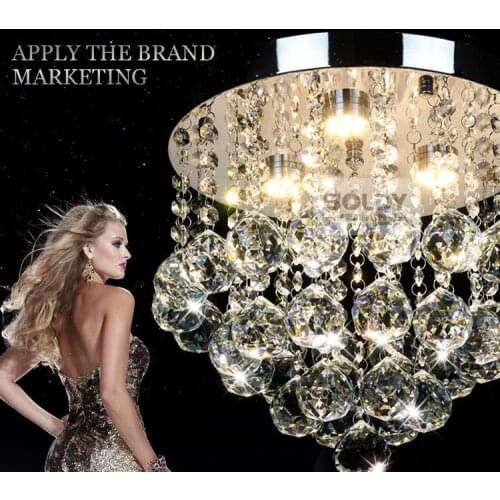 LED LAMP Promotional Discount Free to Russian Modern LED Simple K9 Crystal Chandelier Coming With Free E14 Bulb