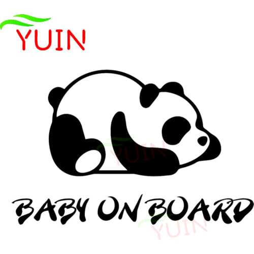 Tired Panda Funny Baby Car Animal Warning Car Sticker Fashion Decoration PVC Waterproof Sunscreen Decal Customizable Color