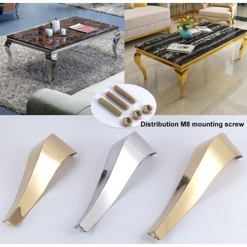 2pcs stainless steel Furniture Legs Snake-Shaped Table Cabinets feet Sofa Bed TV Cabinet feet Shiny Gold/Silver Furniture feet