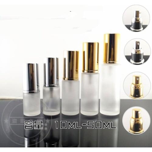 300pcs/lot Frosted Glass Lotion Pump Spray Bottles 10ml 20ml 30ml 50ml Cream Jars Split Charging Jars Empty Cosmetic Container