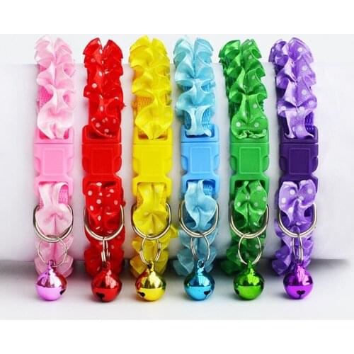 600pcs/lot Small Pet Collars Edged with Lace Puppy Collars for Cats and Small Dogs Factory Wholesale