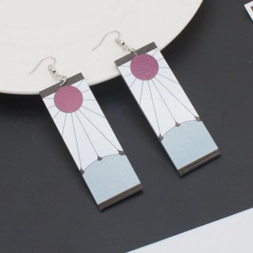 Acrylic Anime Drop Earrings Demon Slayer Kimetsu no Yaiba Blade of Ghost Earings For Women Men Cosplay Jewelry Accessories Gift