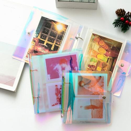 PVC Photos Album 3/4/5/6 Inch 50 Pockets Transparent Colorful Laser Instax Film Name Card Bank Card Storage Star Collect Book