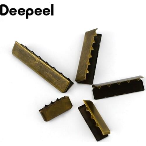 10/20pcs Bronze Metal Strap Clip Buckles Pants Belt Head Tail Stopper Wallet Leather Canvas Webbbing Cord End DIY Accessories