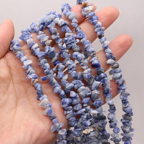 Natural stone Beads irregular Shape White and blue crystal Gravel Beaded For Jewelry Making DIY Bracelet Necklace Accessories