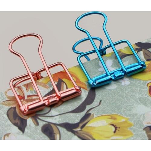 Color Metal 19mm Hollow Clip Multi Function Long Tail Clip Metal Fresh Phoenix Tail Clip Mixed Package Binder Clips Binders