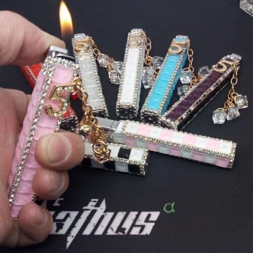 Ladies Lighter Handmade DIY Diamond Crystal Gas Lighter Unusual Cigarette Lighter Convenient To Carry Cigarette Tools