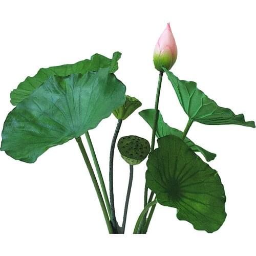 Lotus Leaf Buddha Fake Pond Plants Floating Live Home Decor Lily Pads For Pool Chinese Pastoral Style Hall Decorative