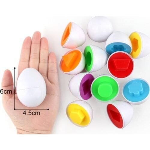 Baby Toy Egg White Colorful Triangular Circle Learning Education Toddler Sorting Nesting Stacking Toys