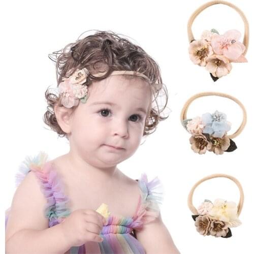 Baby Headband Bebe Princess Style Fashion Flower Pearl Mesh Baby HairBand Infant Toddler Kids Girl Hair Accessories Decorations
