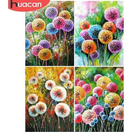 HUACAN 5D Diamond Painting Dandelion Picture Of Rhinestones Diamond Embroidery Landscape Full Square/Round Mosaic Stones Craft