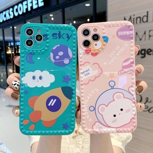 Cute cartoon Case For iphone 12 11 Pro Max Mini X XS MAX XR TPU slim Back Cover For iPhone 8 7 6 PLUS SE 2 Soft Phone Case Funda