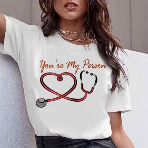 Cartoon Greys Anatomy T shirts Women You&39;re My Person Letter T Shir