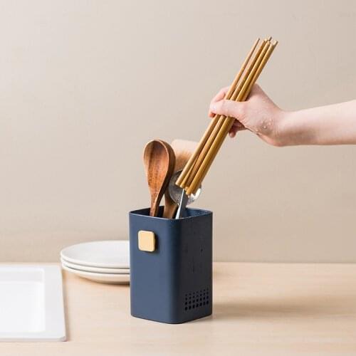 Punch-free Wall-mounted Tableware Rack Kitchen Chopsticks Fork Tubes Landable Household Compartment Tableware Drain Storage Box