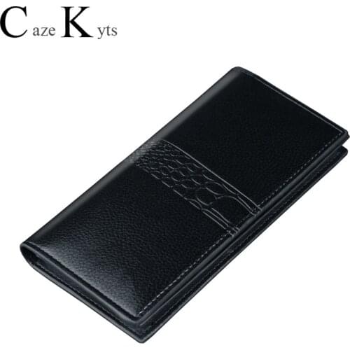 New Mens long wallet crocodile pattern multi-card buckle wallet wallet zipper phone bag thickening wallet
