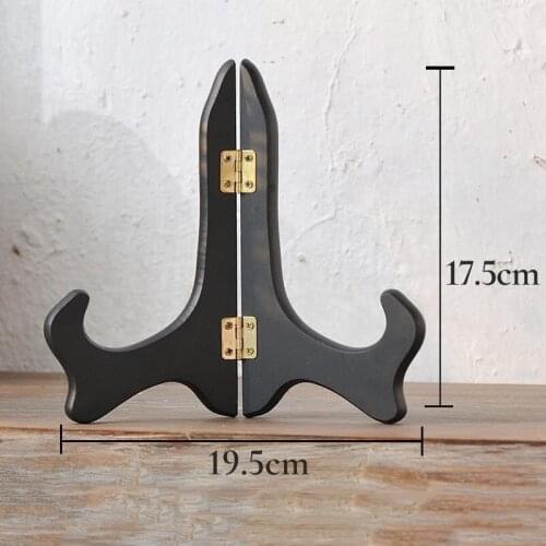 Plate Bracket Frame Clock Round Porcelain Plate Display Stand Clock Accessories Wooden Bracket Vigilia Forcia Clocks EB50PJ