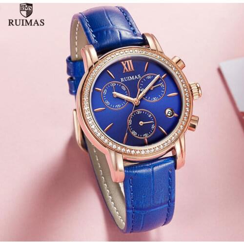 RUIMAS Casual Women Romantic Wrist Watch Genuine Leather Quartz Watches Lady Simple Dress Clock Gift Relogio Montre Femme 6783