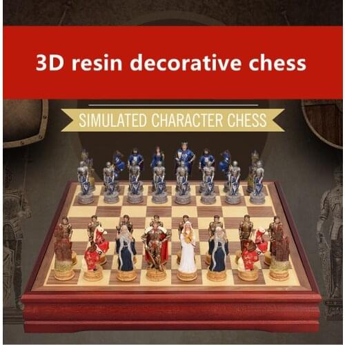 Yusheng three-dimensional figure chess set high-end fun resin chess large figure chess chess