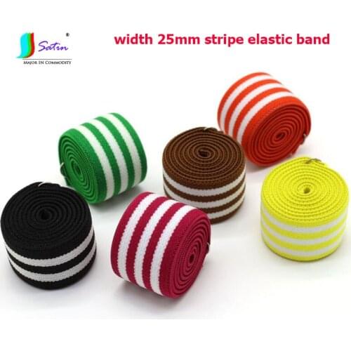 25MM Width Baby Cuff,Waistband Sewing Material Colorful Soft Stripe Elastic Band,Bright Color Streak Elastic Band S0621L