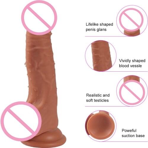Silicone Skin Feeling Dildo Realistic Penis Big Dildos With Suction Cup Sex Toys for Woman Sex Products Female Masturbation Cock