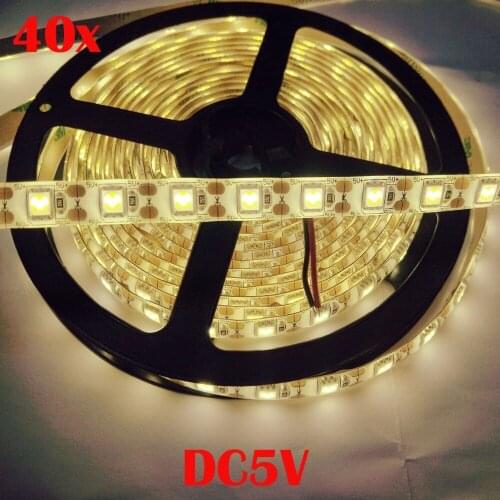 FREE DHL 200M/lot DC 5V White/Warm white IP65 Waterproof 5050 SMD LED Strip Light