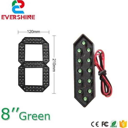 8" Green Color 7 Seven Segment LED Number Module Gas Price LED Display Signs Diesel Price Digital Module LED Outdoor